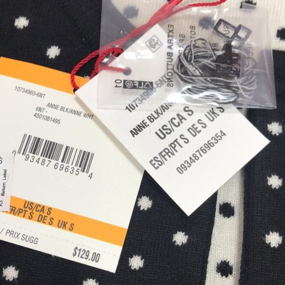 Anne Klein Dot Jacquard Cardigan - Picture 5 of 9